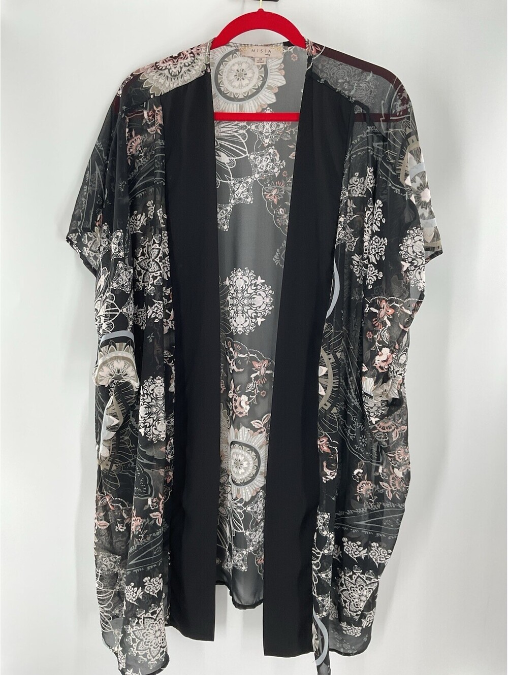 Misia Curvy Women’s Floral 3X Long Sheer Over Shirt Dress Shirt 113